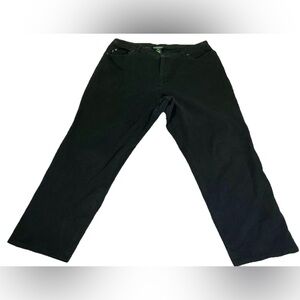VINTAGE Lauren Ralph Lauren Pants Womens Size 18W Black Tapered Pockets Casual